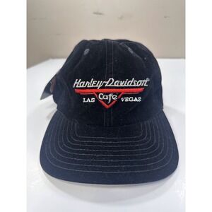 Harley Davidson Cafe Las Vegas Baseball Cap Men One Size Black Velvet Adjustable